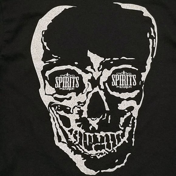 New Spirits on Bourbon New Orleans T Shirt Skull Voodoo Gildan Long Sleeve Tee S - Picture 3 of 11